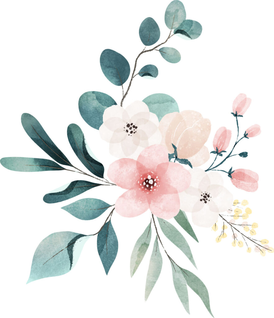 Bouquet fleurs et feuilles